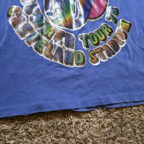 Madeworn The Rolling Stones T-Shirt Blue Womens Iron On Handcrafted Vtg Inspired - Picture 2 of 8